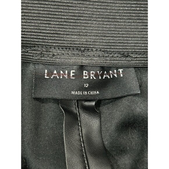 Lane Bryant NEW Sz 12 Black Faux Leather Strait Leg Pants Party New Years Chic - Picture 5 of 10